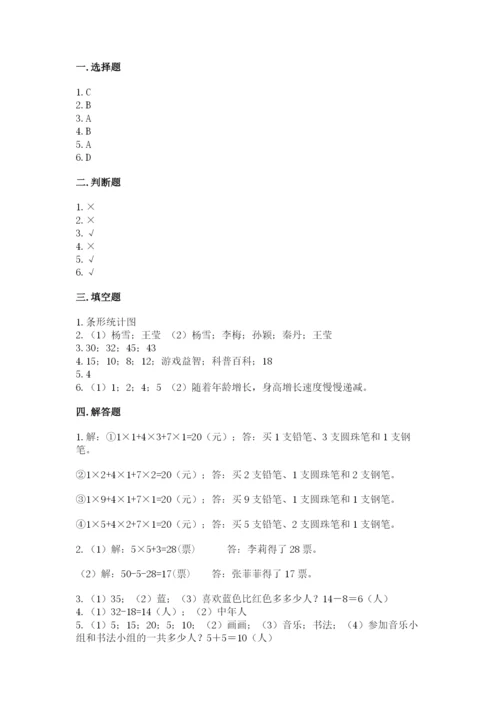人教版二年级下册数学第一单元 数据收集整理 测试卷往年题考.docx