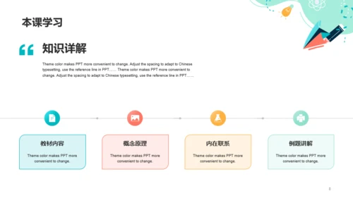 绿色插画教师公开课通用PPT模板