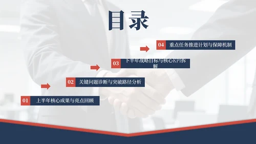 蓝色商务风简约年中述职报告PPT模板