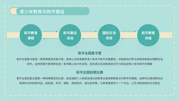 绿色插画风世界和平日公益宣传PPT模版