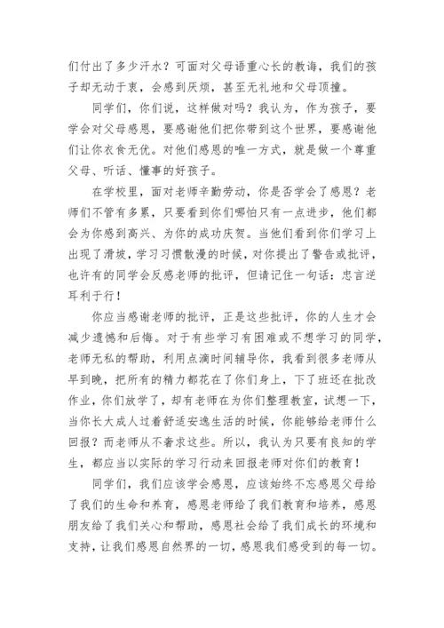 关于感恩节国旗下演讲稿400字（七篇）.docx