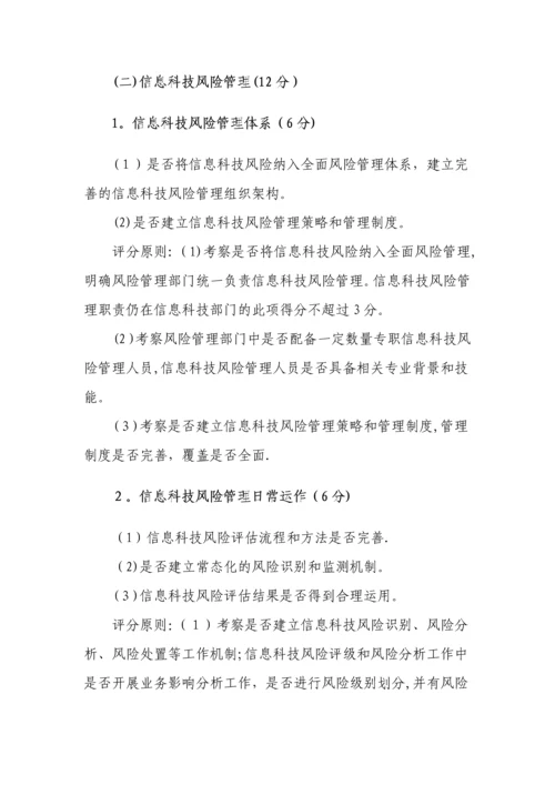 商业银行信息科技监管评级定量和定性标准.docx