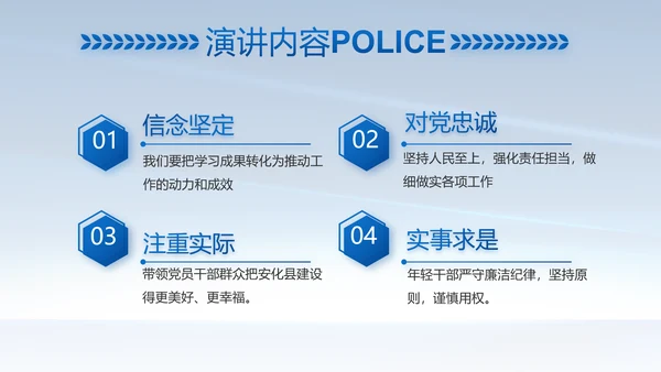 蓝色大气公安警察简介动态PPT