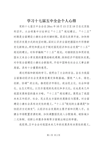 学习十七届五中全会个人心得 (2).docx