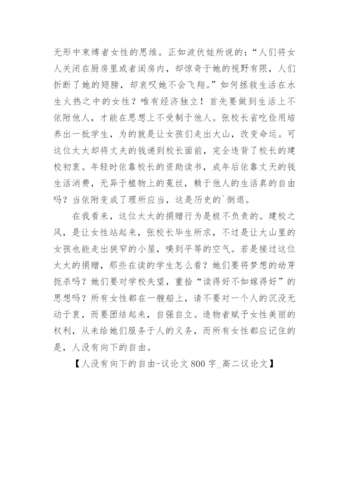 人没有向下的自由-议论文_高二议论文.docx