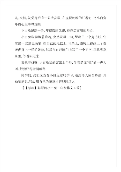 聪明的小白兔二年级作文
