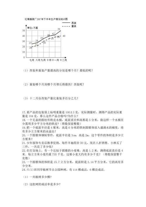 六年级小升初数学解决问题50道（名师推荐）.docx