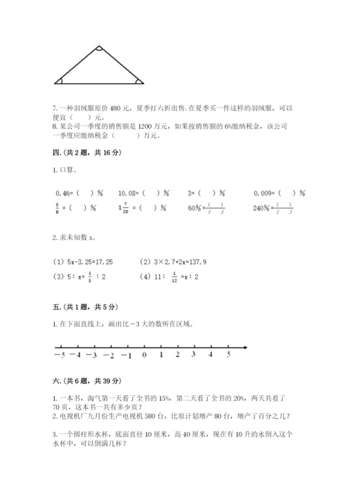 苏教版数学六年级下册试题期末模拟检测卷含答案.docx