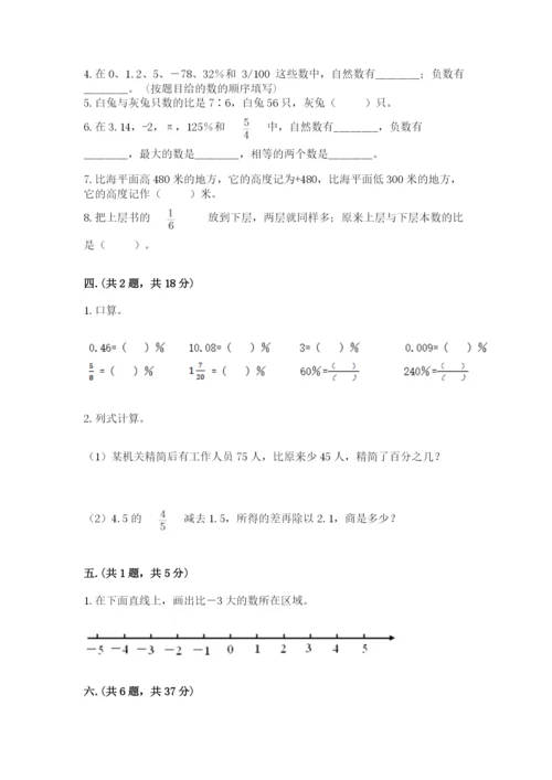 河南省平顶山市六年级下册数学期末测试卷附答案（预热题）.docx