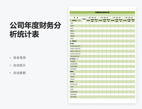 公司年度财务分析统计表