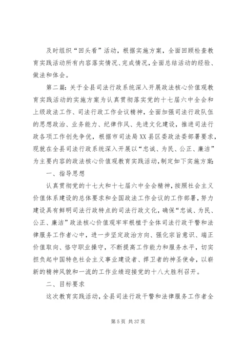 金泽司法所关于开展政法干部核心价值观教育实践活动的实施方案_1.docx