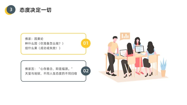 黄色水彩插画员工的十大心态企业培训PPT课件人际交往