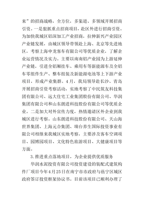 投资促进局2017年上半年工作总结