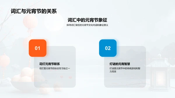 元宵节的词汇解析PPT模板