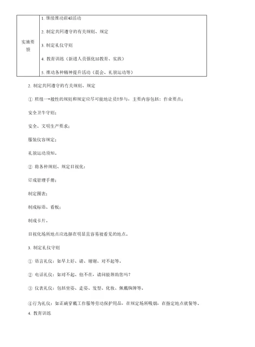 如何开展实施5S项目活动管理素养的具体实施方法步骤