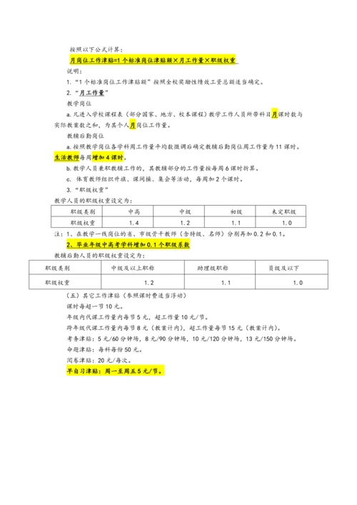 01-中学教职工岗位工作津贴考核方案（附件一）.docx
