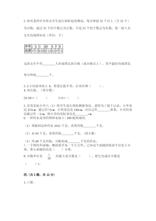小学数学六年级下册竞赛试题带精品答案.docx