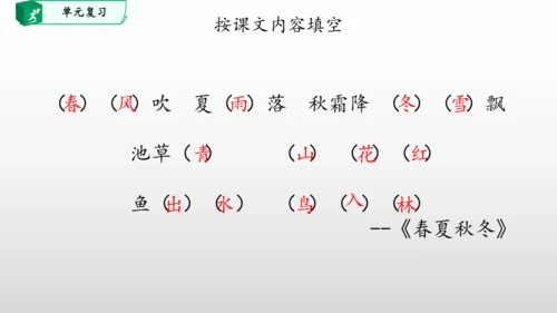 部编一年级语文下册第一单元知识清单