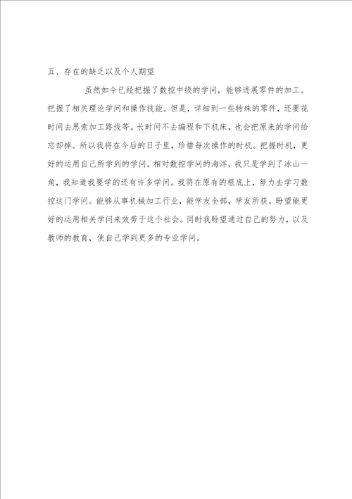 数控初级实习总结报告