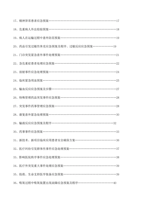 县人民医院应急预案汇编目录模板.docx