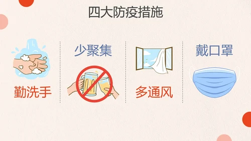 卡通插画疫情防控宣传PPT模板