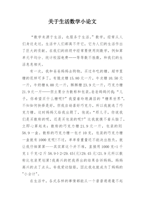 关于生活数学小论文.docx