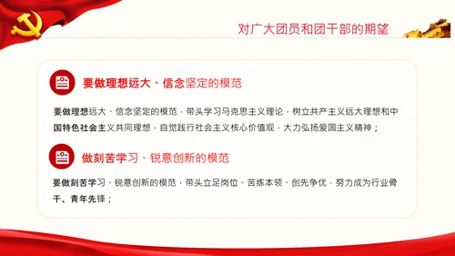 在庆祝共青团成立100周年大会上的讲话PPT