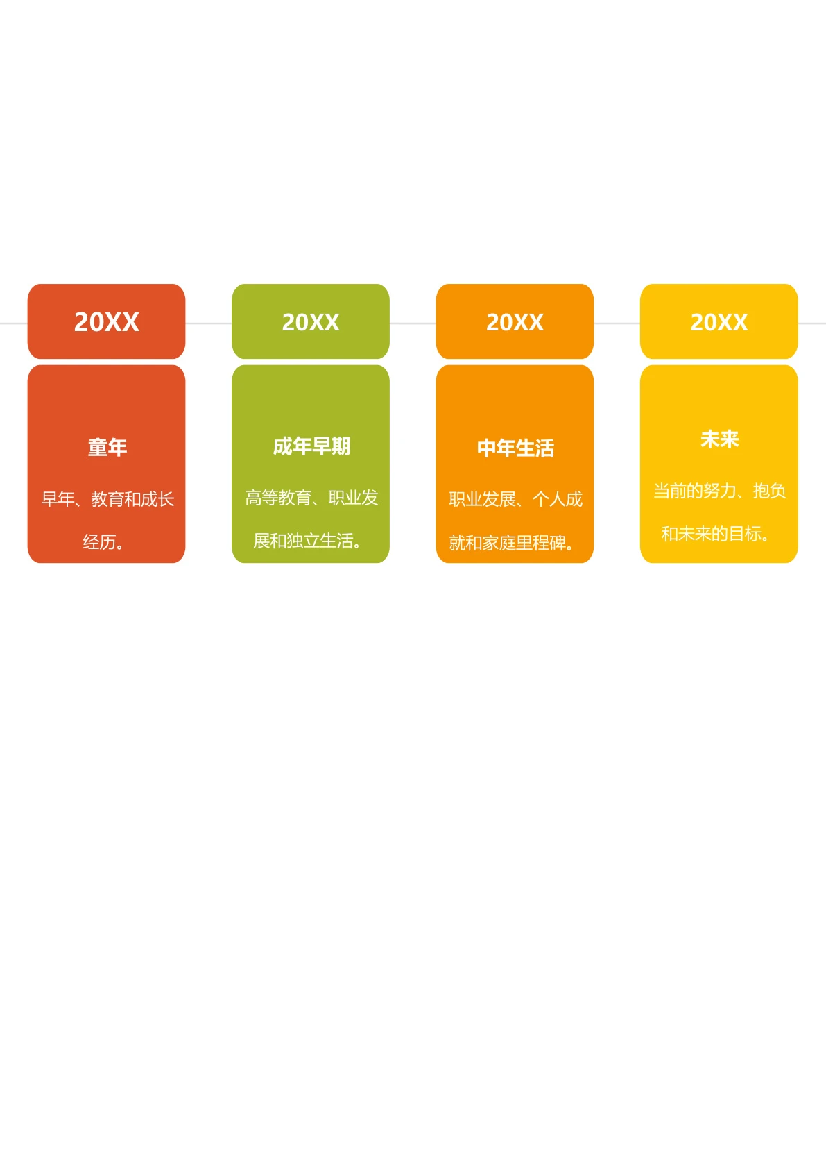 彩色个人时间轴模板