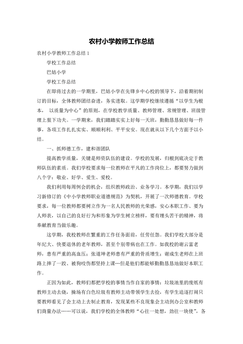 农村小学教师工作总结.docx