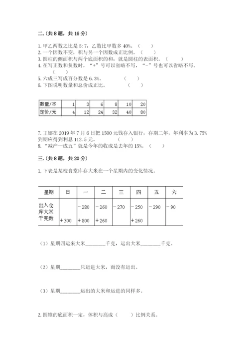 实用小学数学青岛版六年级下册期末测试卷附答案（考试直接用）.docx