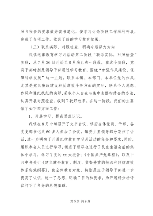 乡镇纪律教育月活动总结.docx
