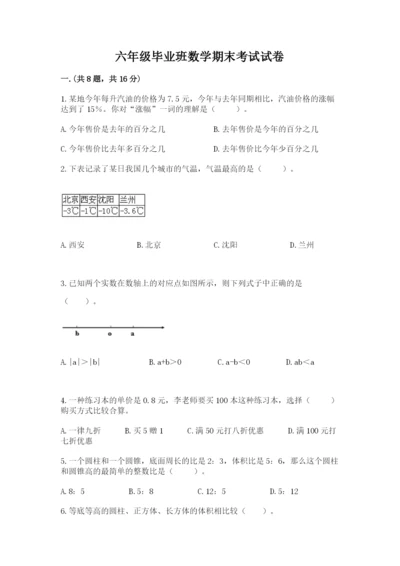 六年级毕业班数学期末考试试卷（基础题）.docx