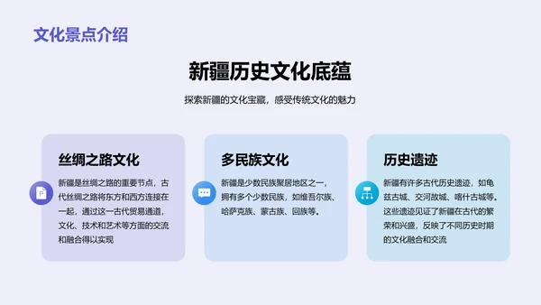紫色现代商务新疆印象之旅PPT模板
