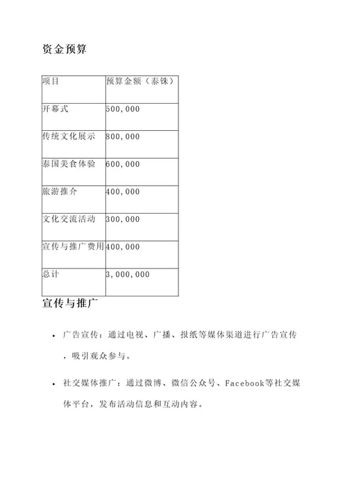 泰国文化节策划案