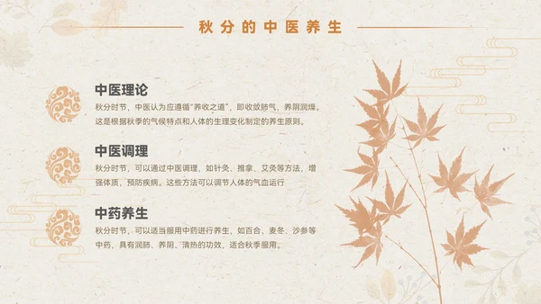 淡橙色简约中国风秋分节气PPT模板