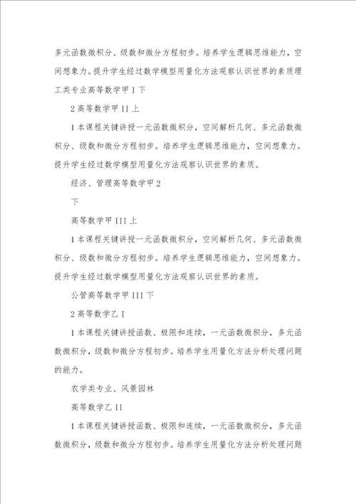 2021年通识教育课程设置方案
