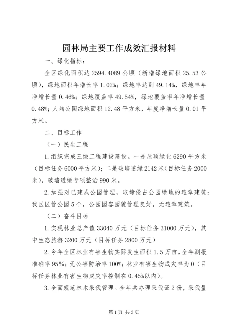 园林局主要工作成效汇报材料.docx