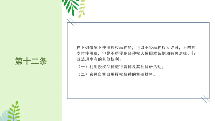 普法全文学习2025年4月新修订《中华人民共和国植物新品种保护条例》PPT课件