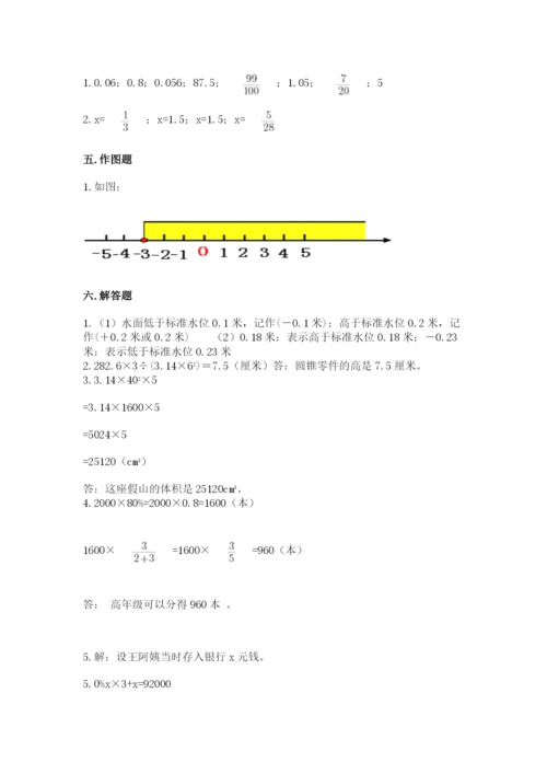 廊坊市文安县六年级下册数学期末测试卷完美版.docx