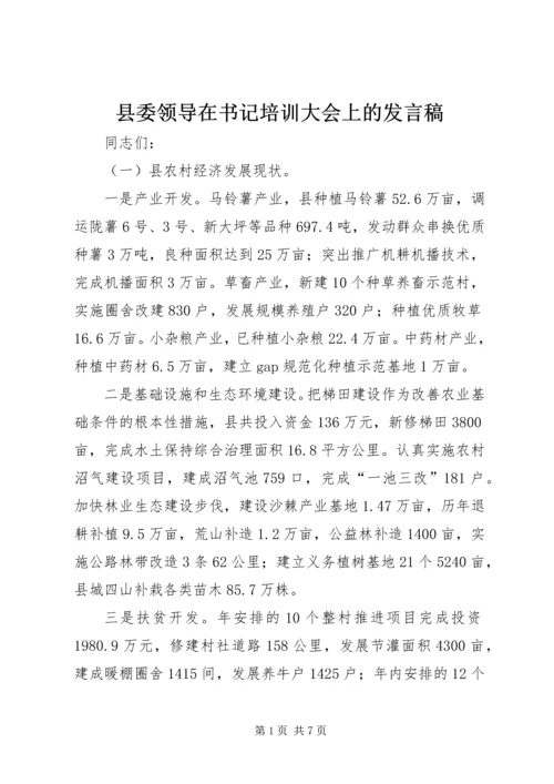 县委领导在书记培训大会上的发言稿.docx