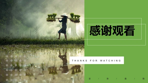 绿色简约画册风五一劳动节活动PPT模板