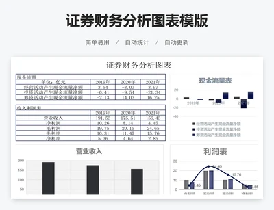 证券财务分析图表模版