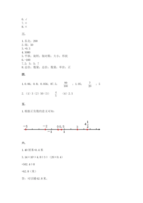 实用小学数学青岛版六年级下册期末测试卷精品（巩固）.docx