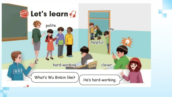 Unit1 What's he like? PartB  Let's talk&learn 课件(共