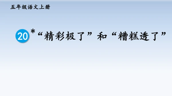 20 “精彩极了”和“糟糕透了”  教学课件（2课时）