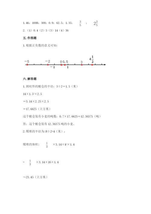 小学六年级下册数学期末卷带答案下载.docx