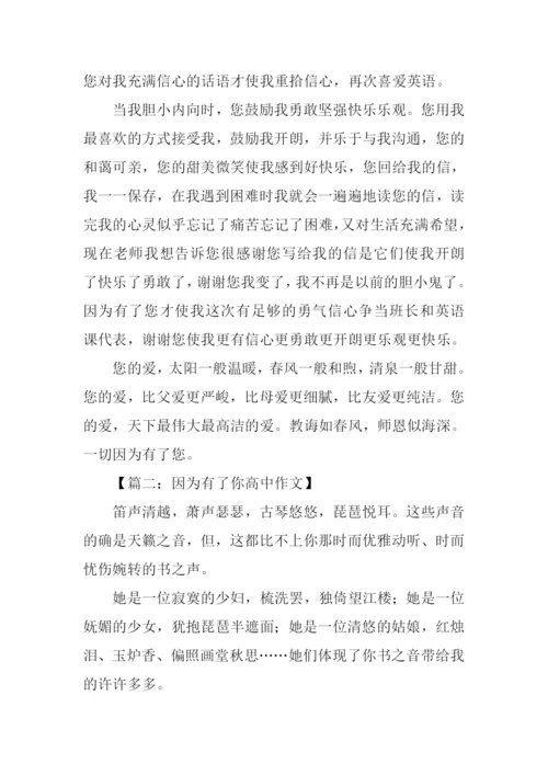 因为有了你高中作文.docx