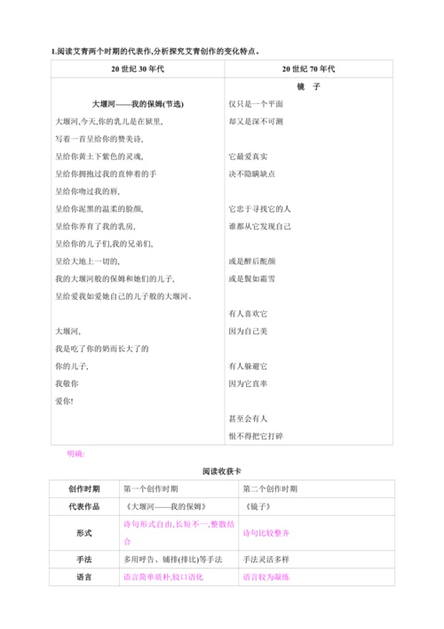 九年级上册 第一单元 名著导读《艾青诗选》【2024秋统编九上语文精彩课堂教案】