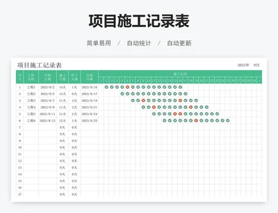 项目施工记录表
