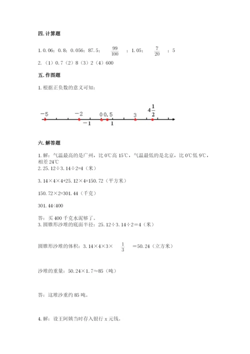 小学六年级下册数学期末卷附参考答案【b卷】.docx